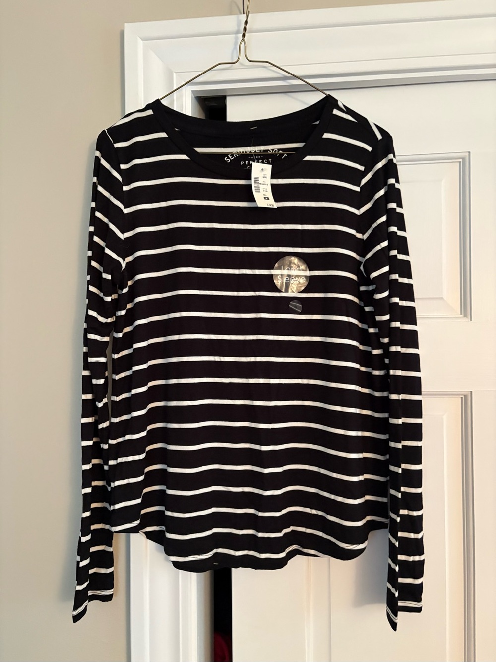 Striped Long-Sleeve Tee - Black and White